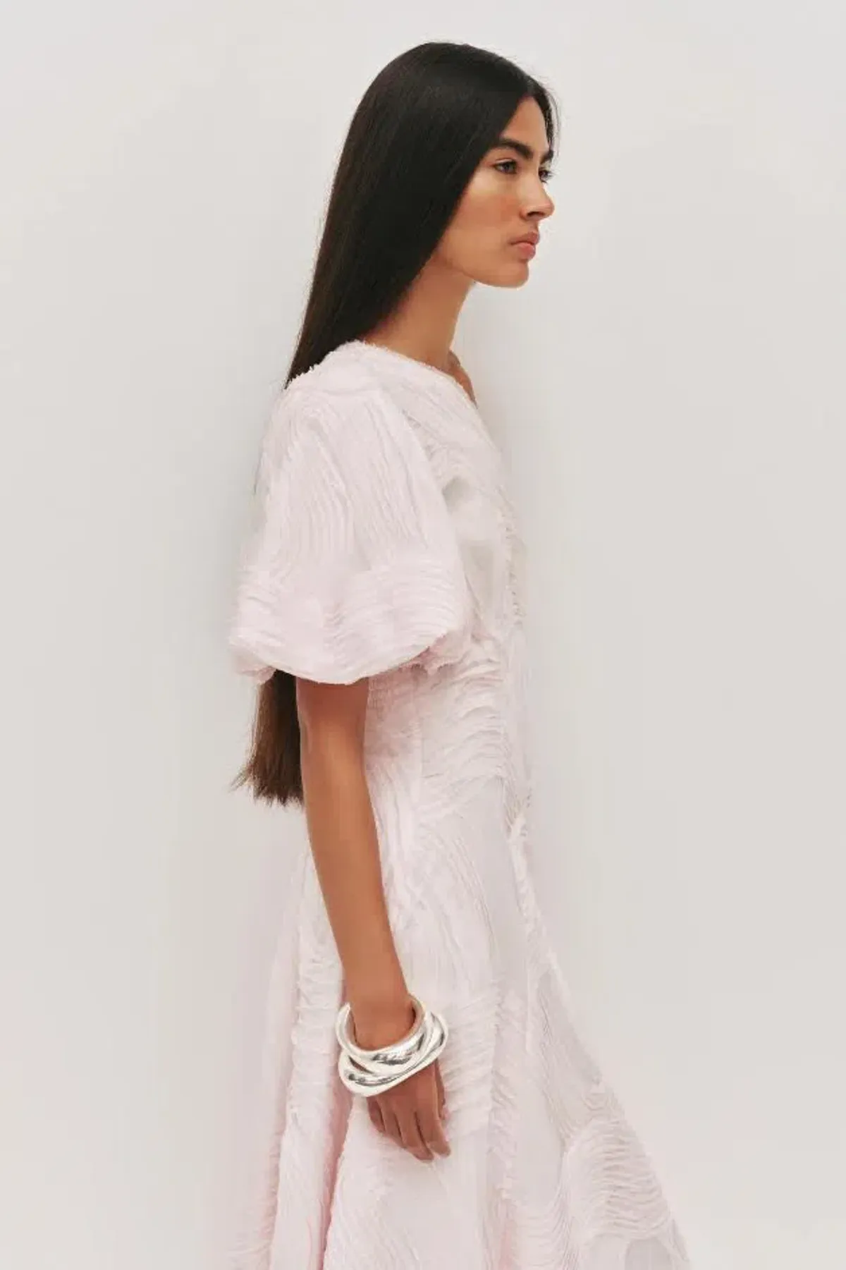 💧🩷 New AJE Wave One Shoulder Dress - Size 12 - Pastel Pink Midi Gown 🩷💧 - Image 4