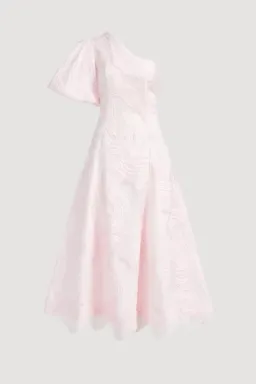 💧🩷 New AJE Wave One Shoulder Dress - Size 12 - Pastel Pink Midi Gown 🩷💧 for rent on The Volte - image 6