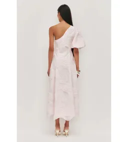 Aje Wave One Shoulder Midi Gown in Pastel Pink Size AU12 for rent on The Volte - image 4
