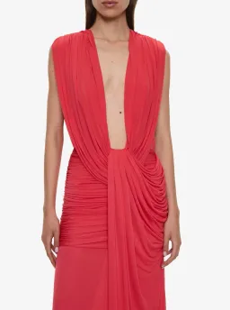 Christopher Esber Ripple Drape Gown in Watermelon Size 10 for rent on The Volte - image 2