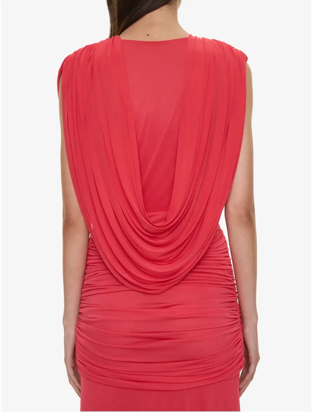 Christopher Esber Ripple Drape Gown in Watermelon Size 10 for rent on The Volte - main image