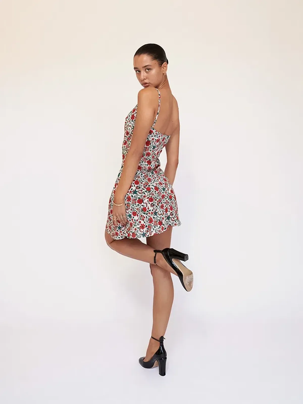 Realisation Par The Montague Mini Dress White Batik Floral Size XXS / AU 4 - Image 3