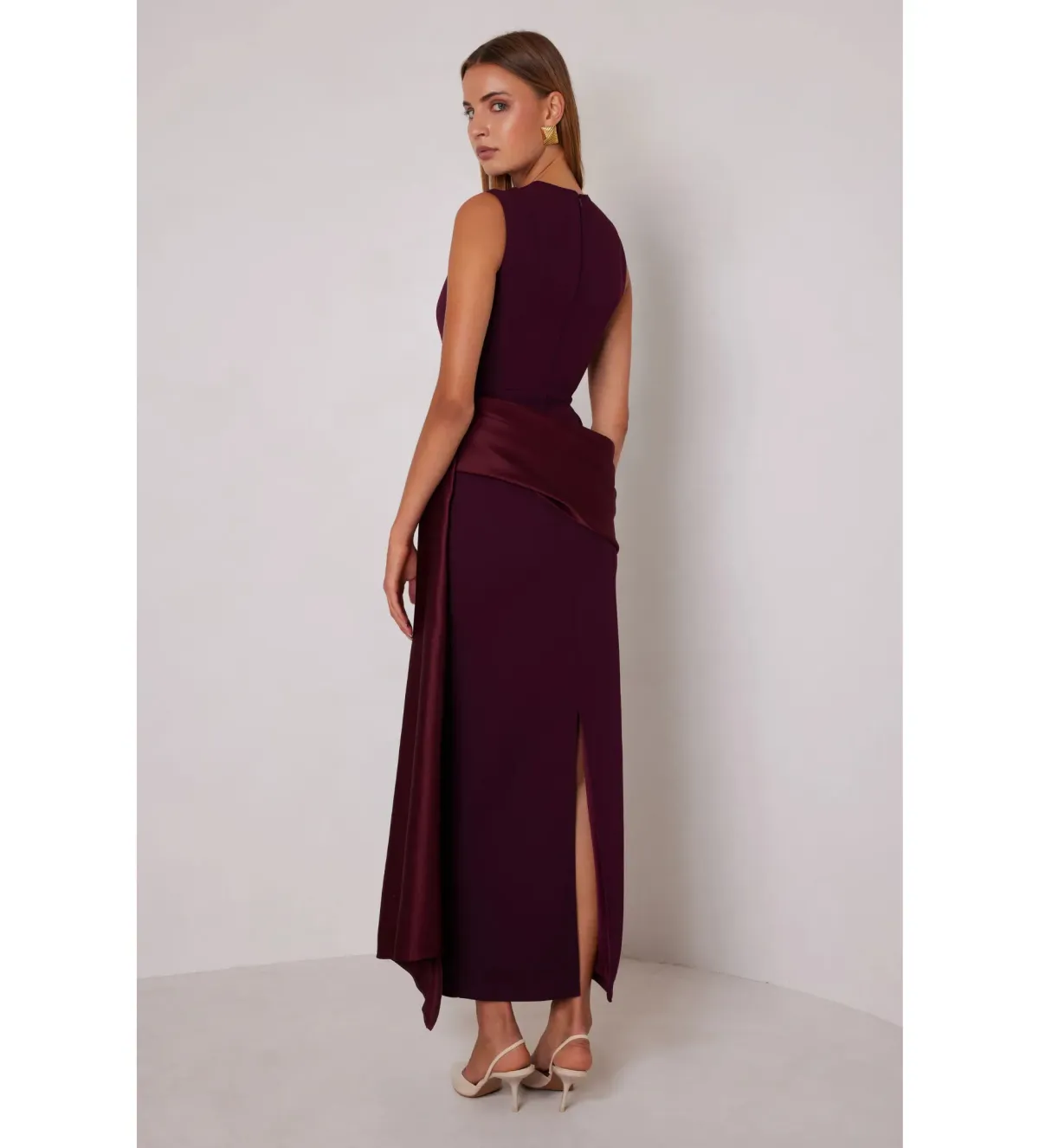 Elle Zeitoune Dylan Dress Burgundy Size S / 8 - Image 2