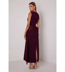 Elle Zeitoune Dylan Dress Burgundy Size S / 8 for rent on The Volte - image 2