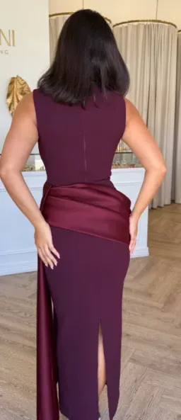 Elle Zeitounue Dylan dress burgundy size S for rent on The Volte - image 2