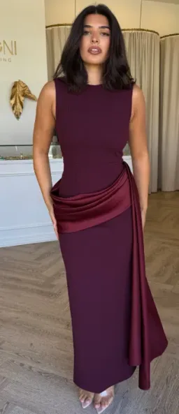 Elle Zeitounue Dylan dress burgundy size S for rent on The Volte - image 1