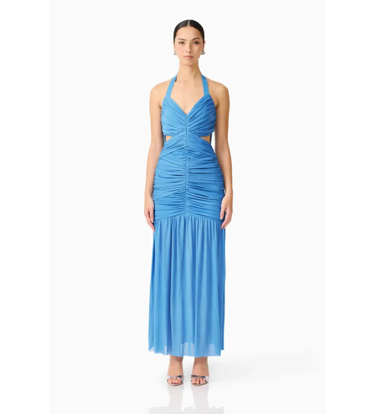 Elliatt Elena Halter Maxi Gown Blue Size S / AU 8 for rent on The Volte - main image