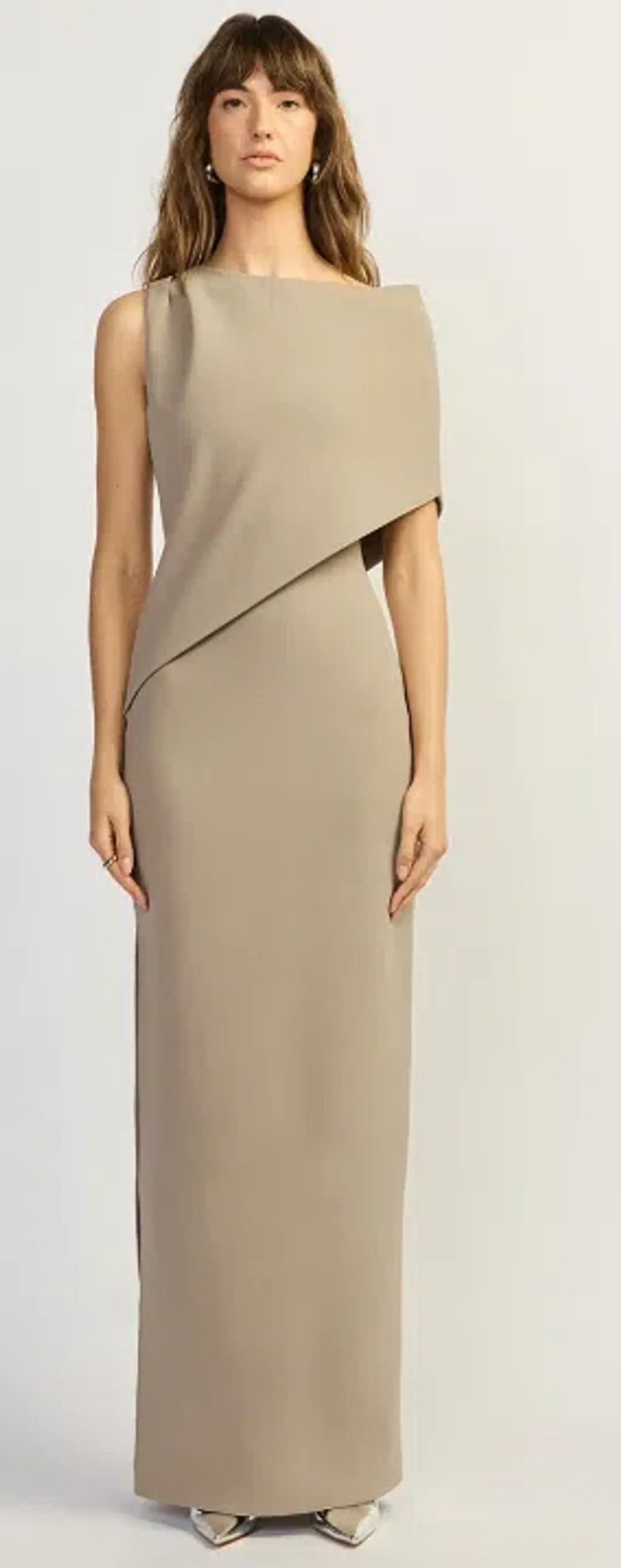 Tohja Whitley sleeveless asymmetric neckline maxi dress Size 8 for rent on The Volte - main image