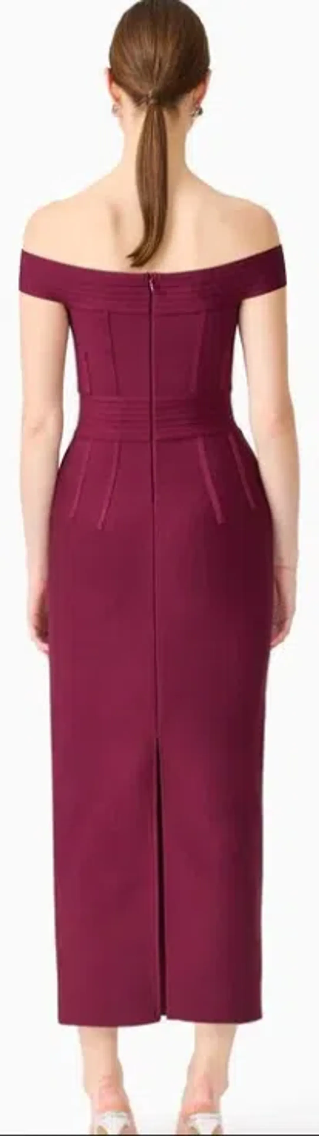 Elliatt Elena strapless dress midi plum red size 8 for rent on The Volte - main image