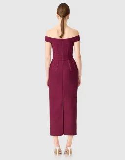 Elliatt Elena Strapless Midi Dress Plum Red Size 8 for rent on The Volte - image 2