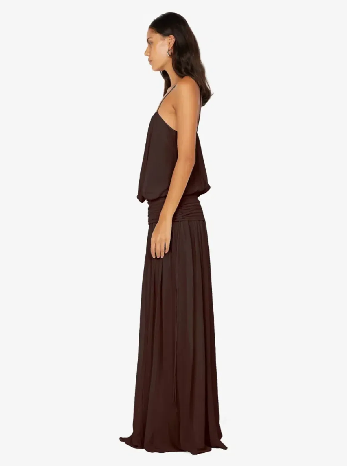 Bec & Bridge Camille Blouson Maxi Dress Dark Chocolate Size AU 8 - Image 3