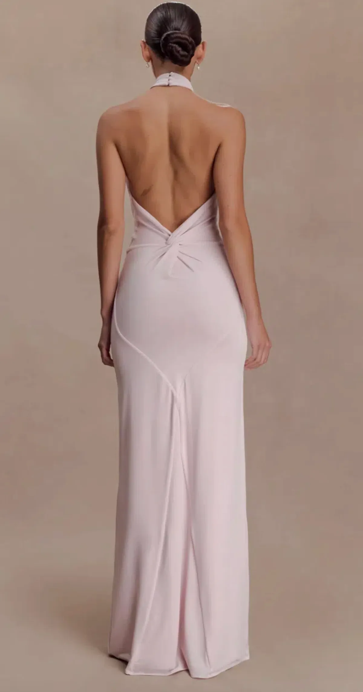 Meshki Elyna Slinky Halter Maxi Dress - Pale Pink size small - Image 2