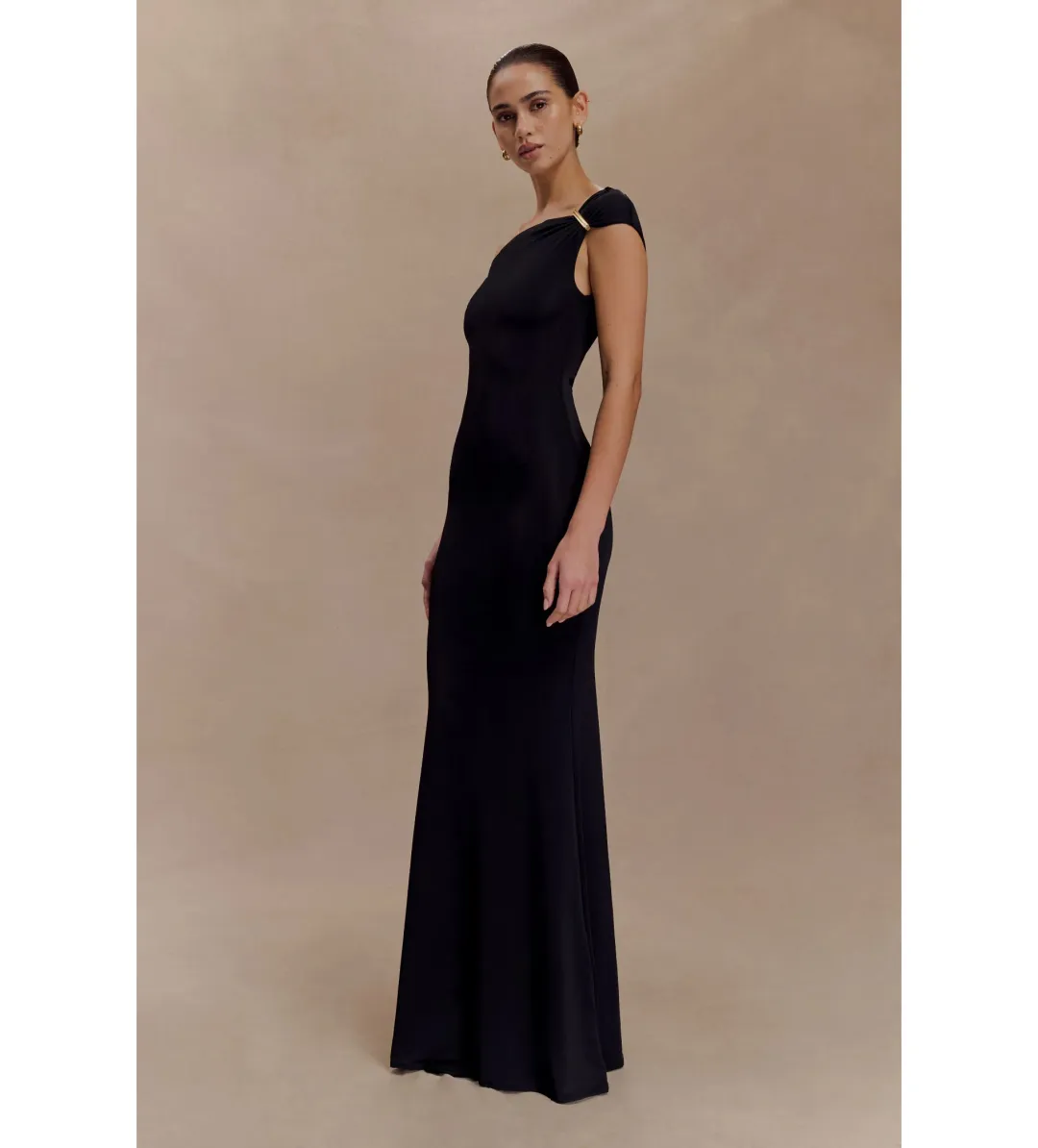 Meshki Kinsley Slinky Maxi Dress With Hardware Black Size S / AU 8 for rent on The Volte - main image
