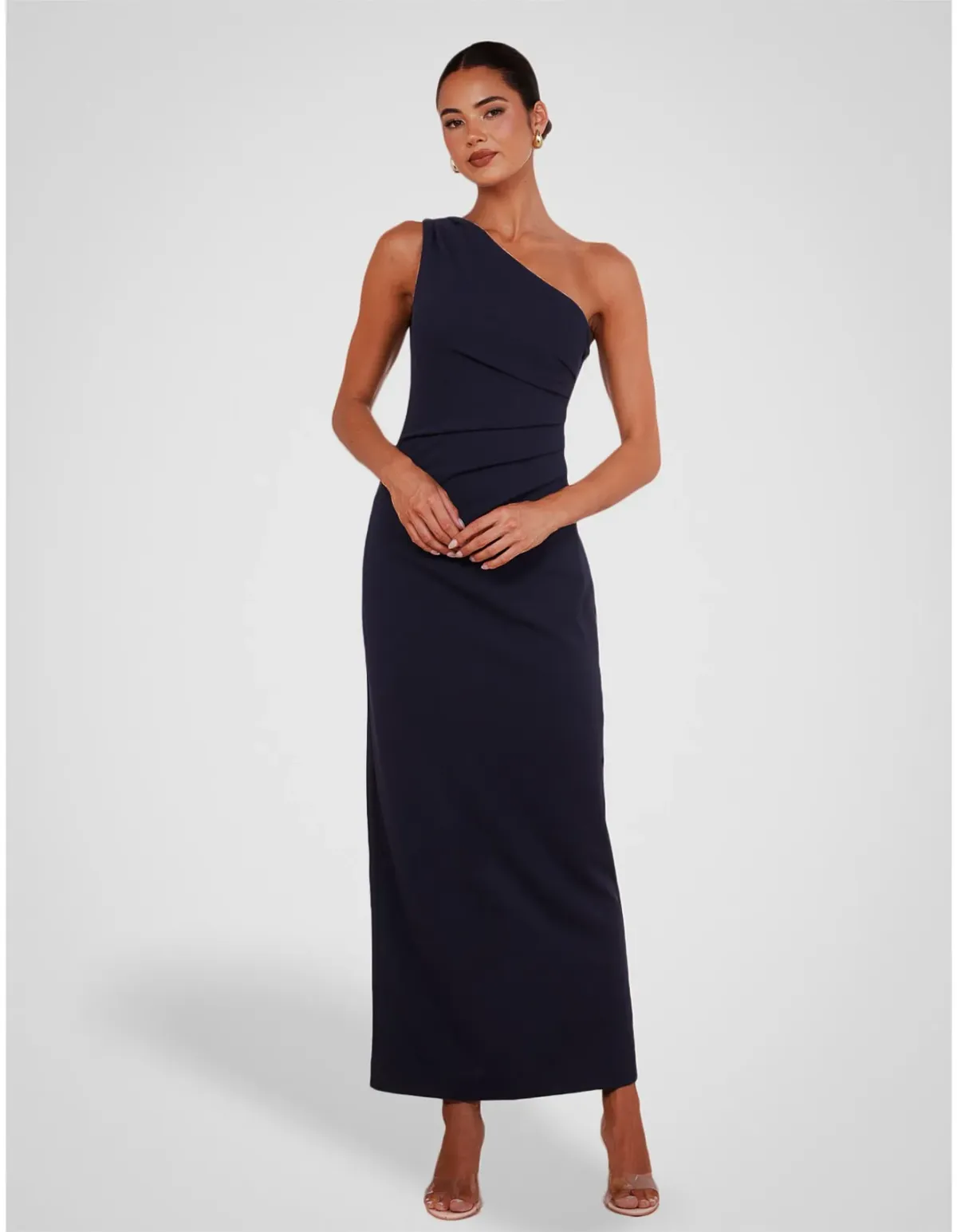 Pilgrim Dessie One Shoulder Maxi Navy Size 14 AU - Image 1