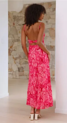 Billy J Boutique Margie Midi Dress - Pink Floral size 8 for rent on The Volte - image 2