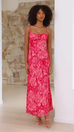 Billy J Boutique Margie Midi Dress - Pink Floral size 8 for rent on The Volte - image 1