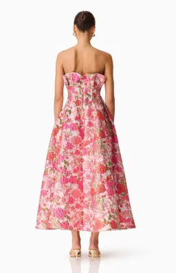 Elliatt Floralie Strapless Gown Pink Floral Size XL / 14 AUS for rent on The Volte - image 3