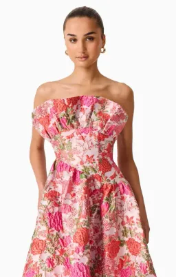 Elliatt Floralie Strapless Gown Pink Floral Size XL / 14 AUS for rent on The Volte - image 4
