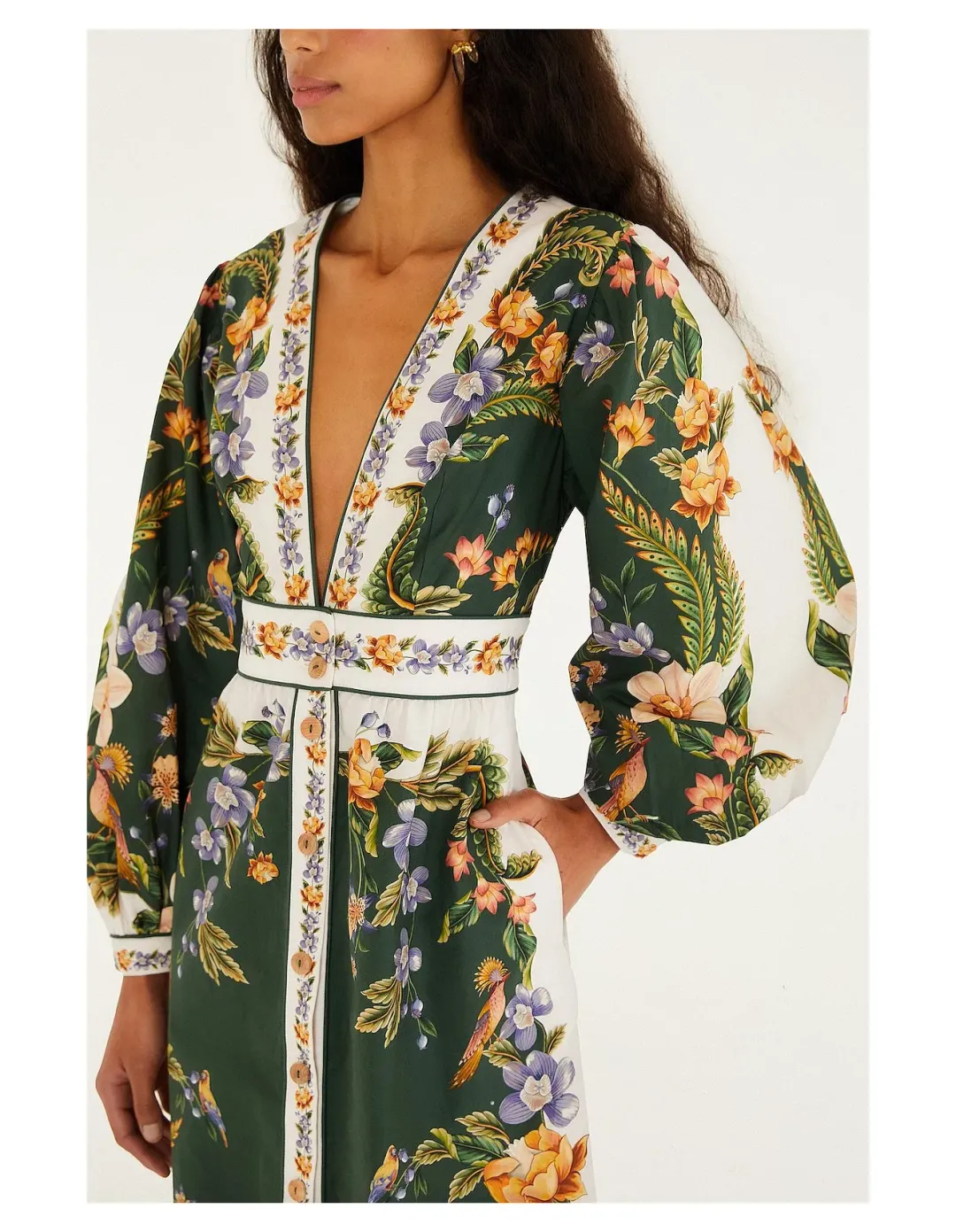 Farm Rio Nature Green Maxi Dress Size M for rent on The Volte - main image