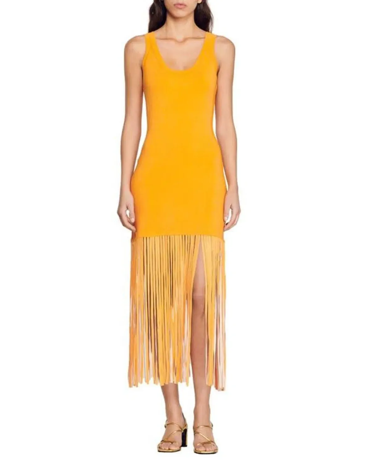 Sandro Malvinas Fringe Dress size 8 for rent on The Volte - main image