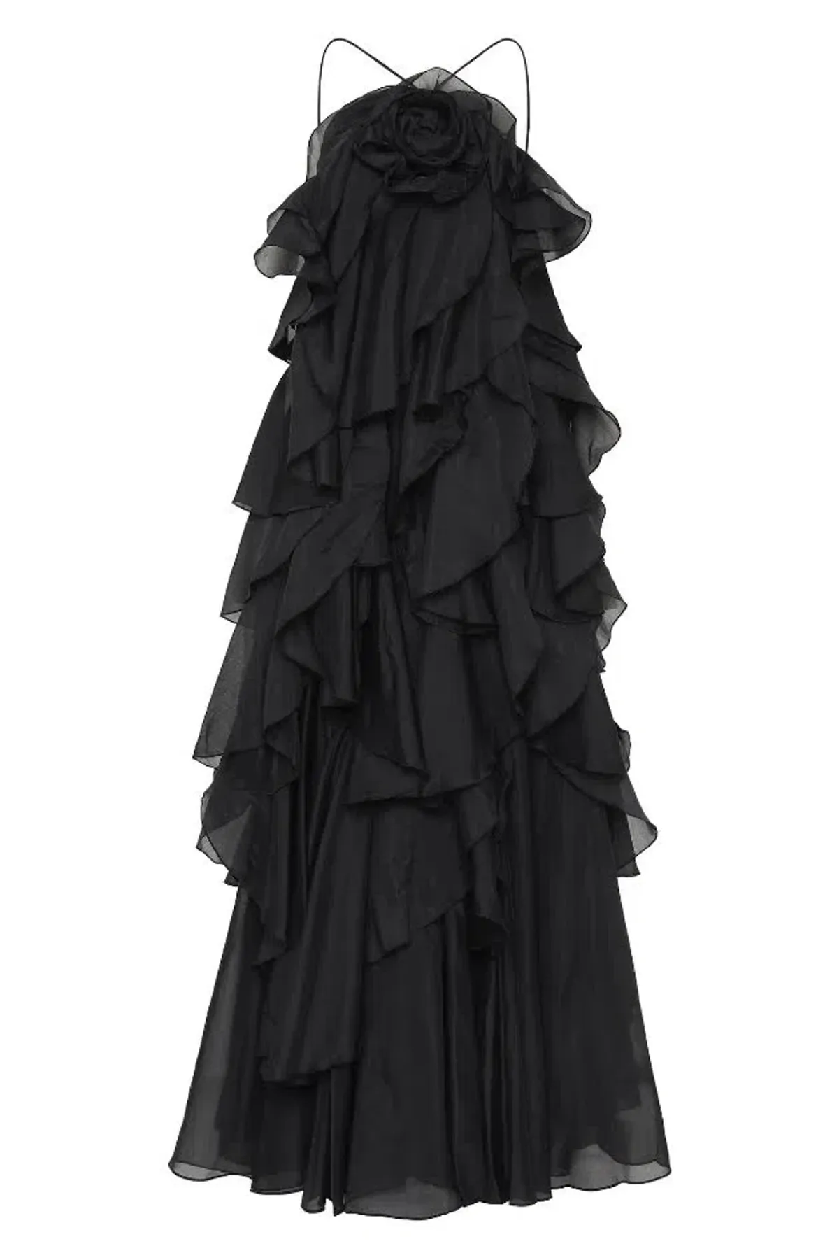 🖤 AJE Pandorea Layered Maxi Dress – Black – Size 12 Formal Tiered Gown 🖤 - Image 6
