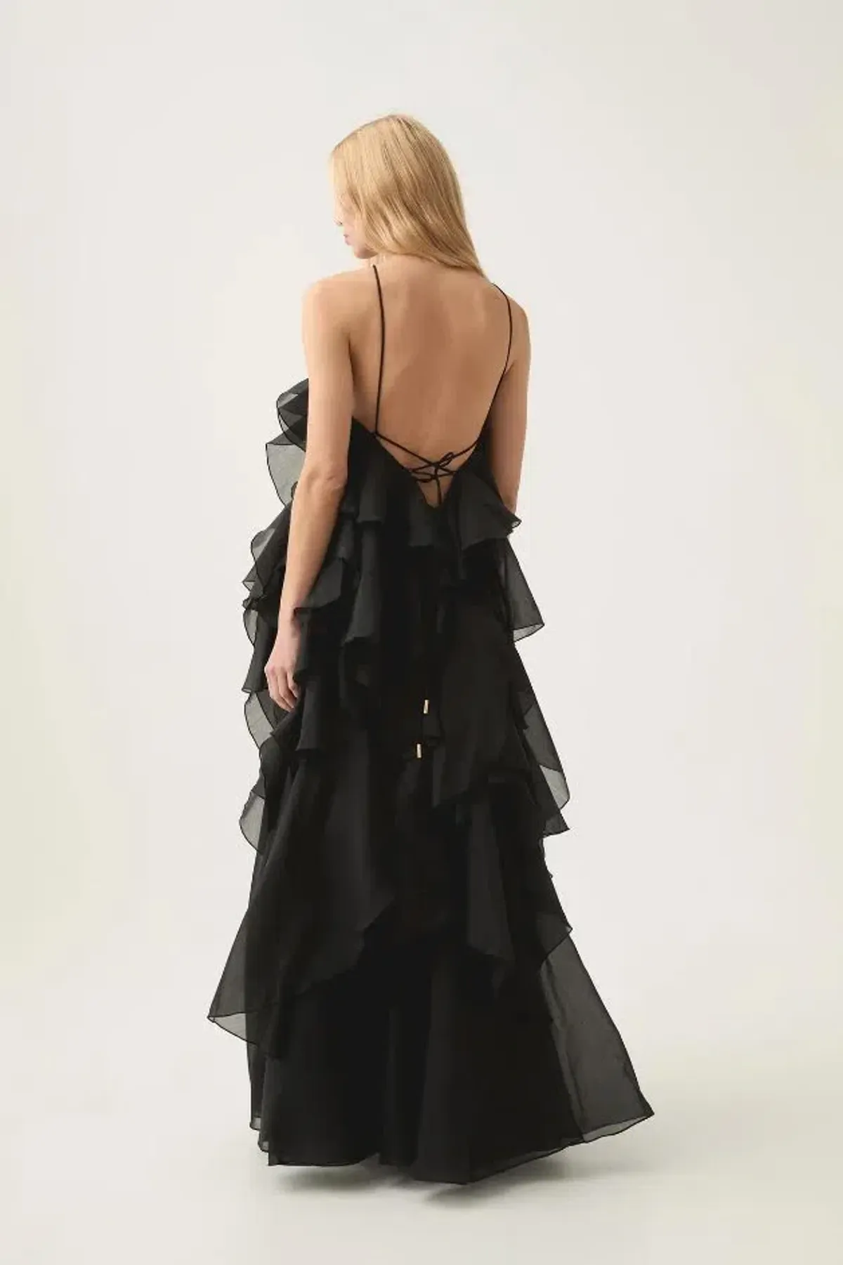 🖤 AJE Pandorea Layered Maxi Dress – Black – Size 12 Formal Tiered Gown 🖤 - Image 2