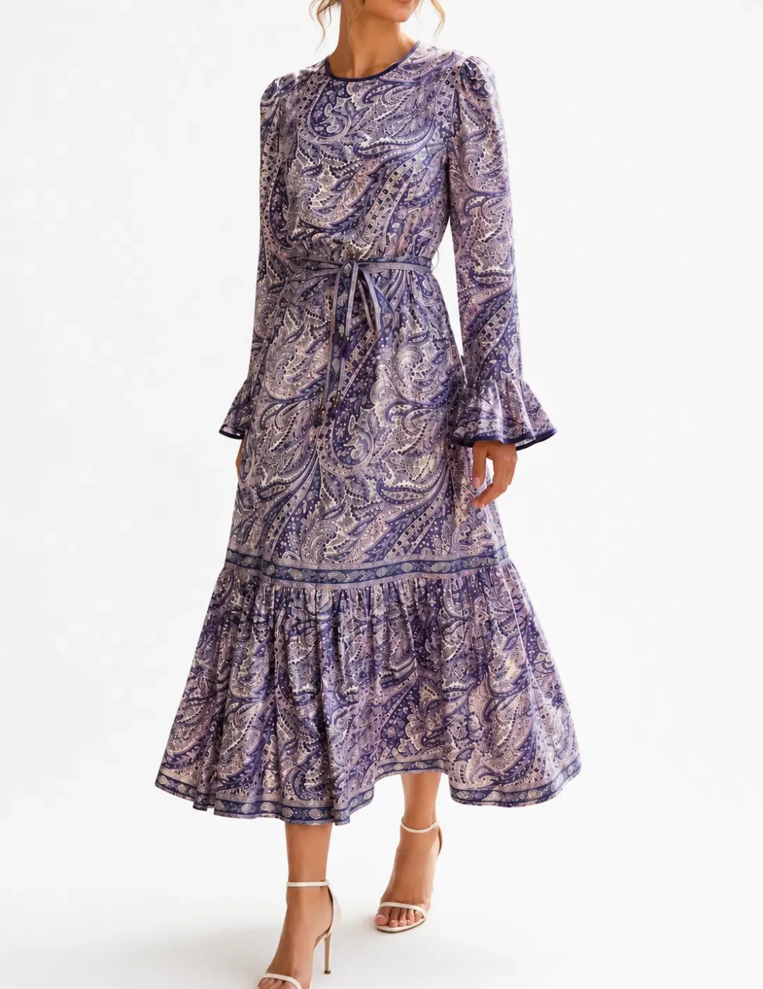 Zimmermann Size 1 Brighton Frill Midi Dress (fits an 8 or 10) for rent on The Volte - main image
