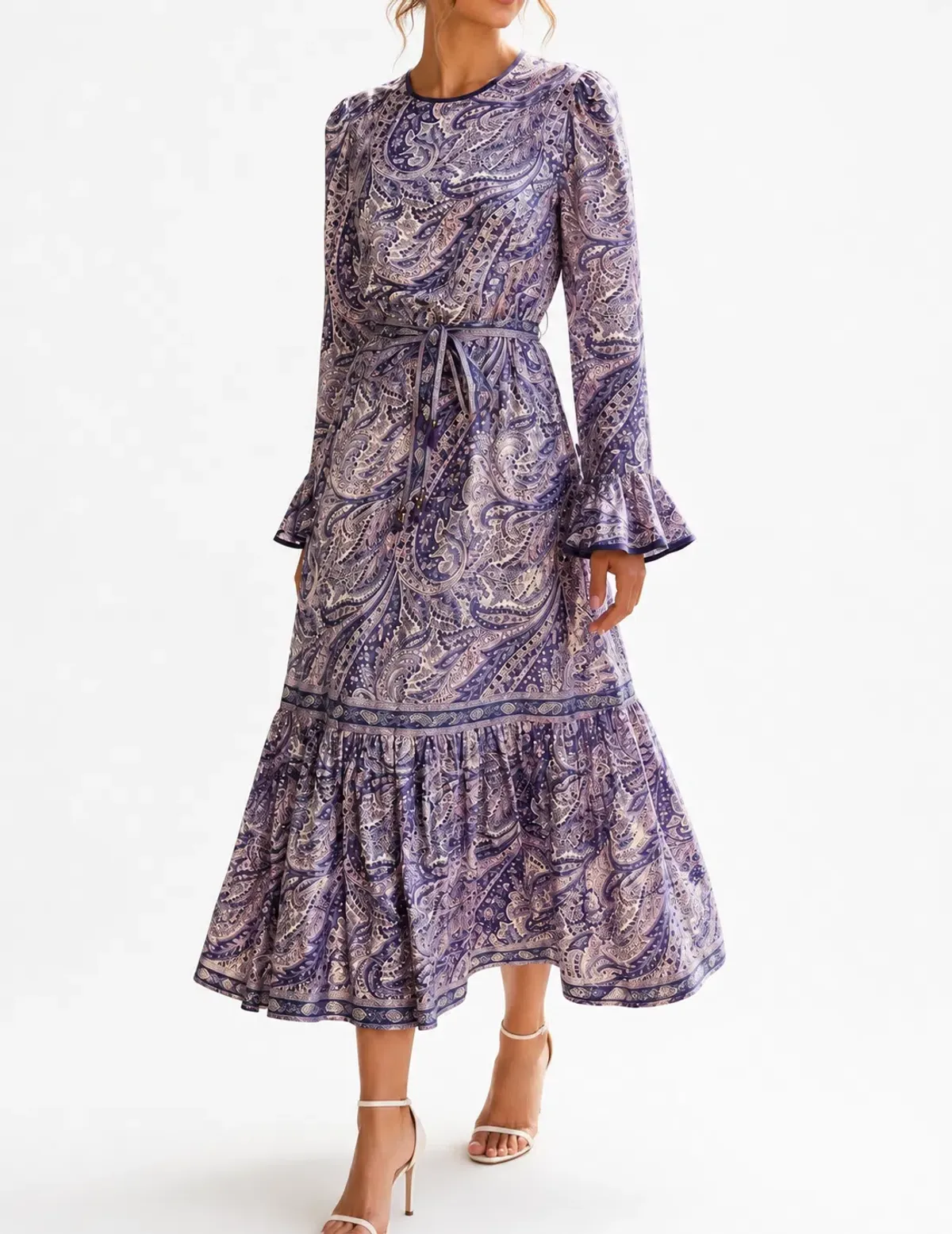 Zimmermann Size 1 Brighton Frill Midi Dress (fits an 8 or 10) for rent on The Volte - main image
