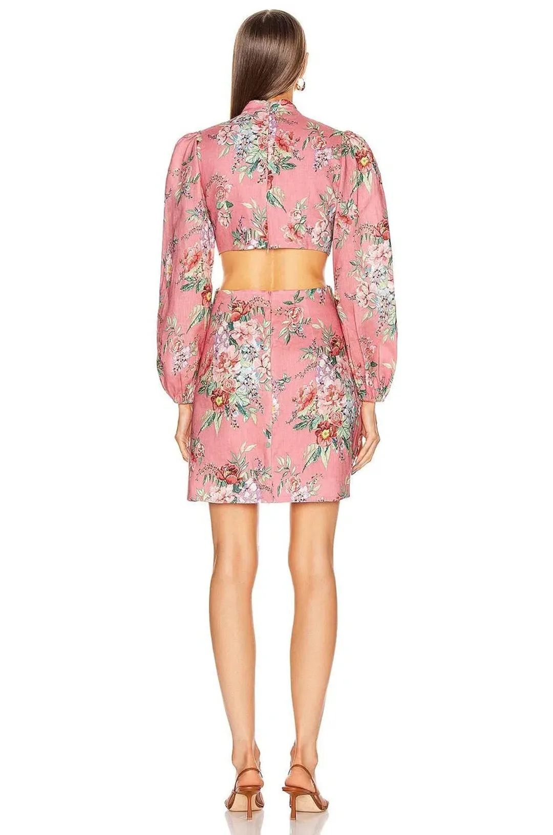 Zimmermann Bellitude Floral Pink Linen Mini Size 0 / AU 8 for rent on The Volte - main image