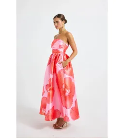 Pasduchas Kalani Strapless Midi Raspberry Size 10 for rent on The Volte - image 3