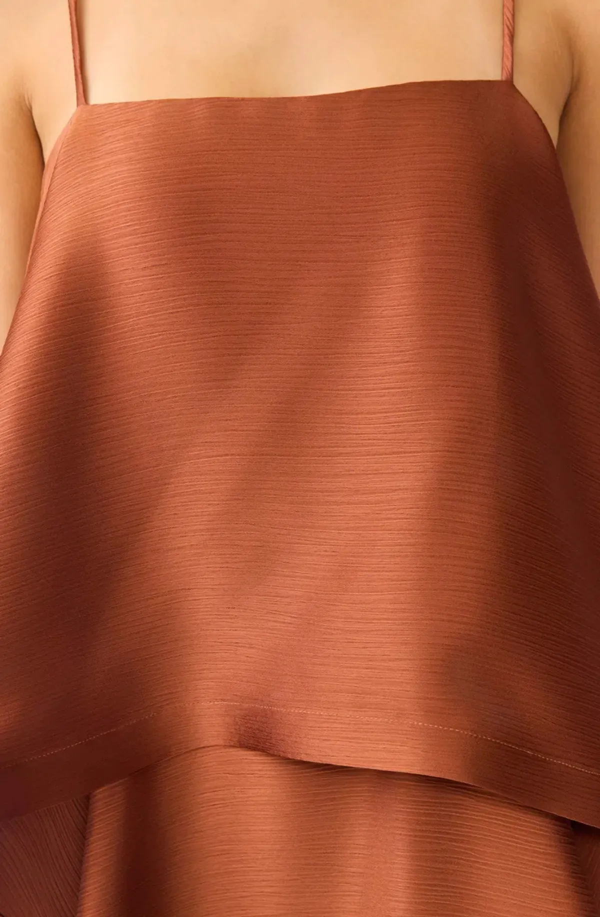 Elliatt Tilly Tiered Maxi Dress in Chestnut Brown sz 14 - Image 3
