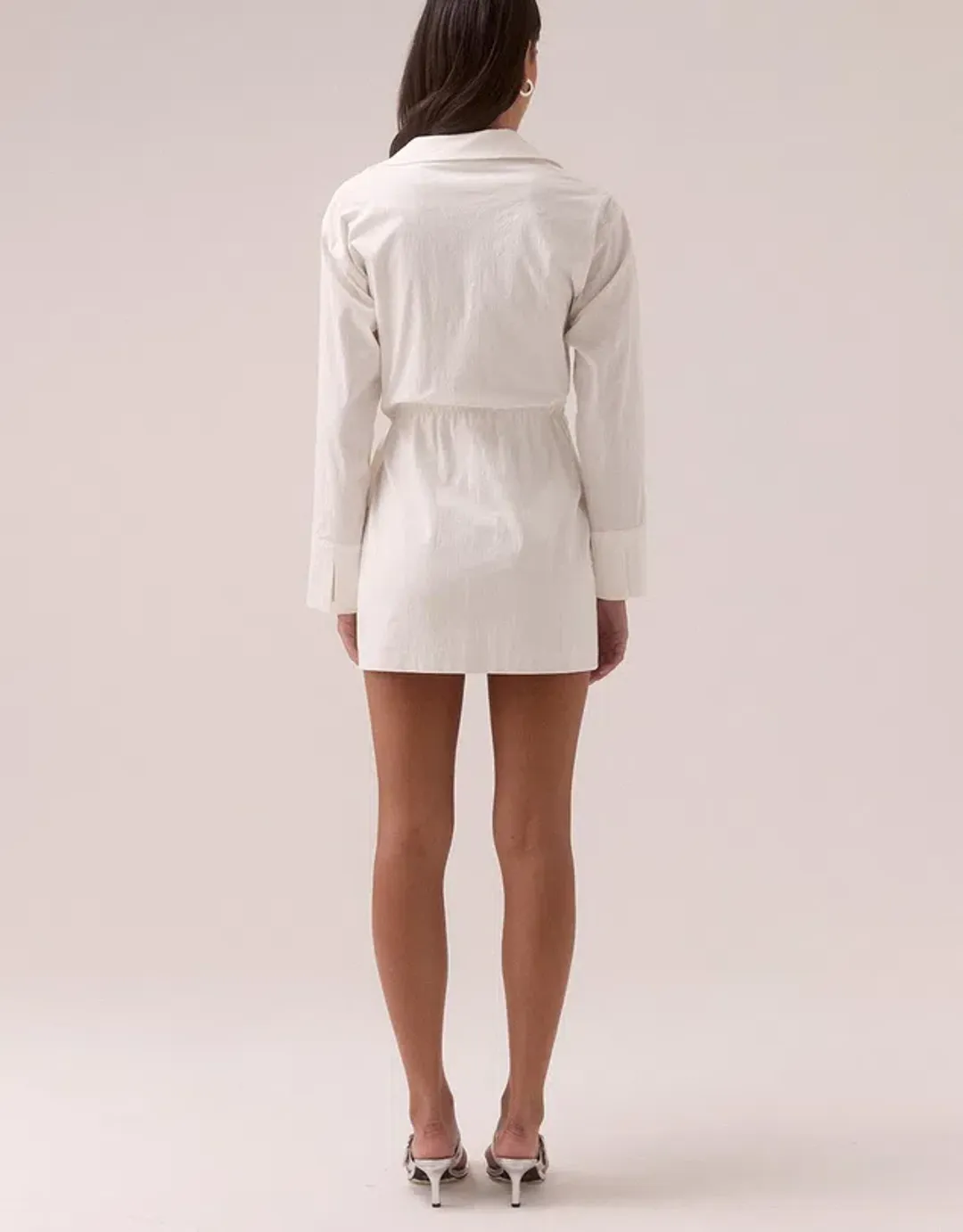 Sovere Primary Shirt Mini Dress White Size 10 for rent on The Volte - main image