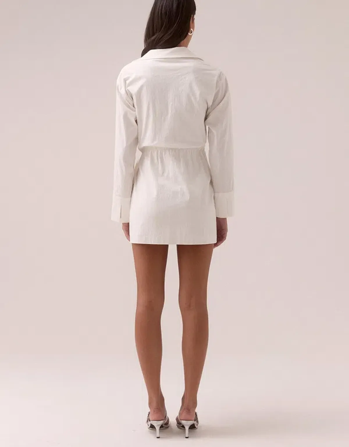 Sovere Primary Shirt Mini Dress White Size 10 - Image 2