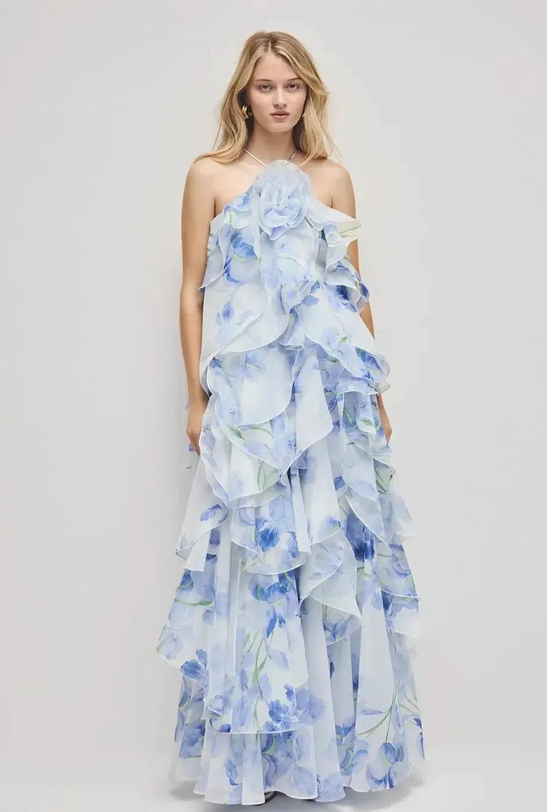 AJE Pandorea Layered Maxi Dress Iris Size 6 for rent on The Volte - main image