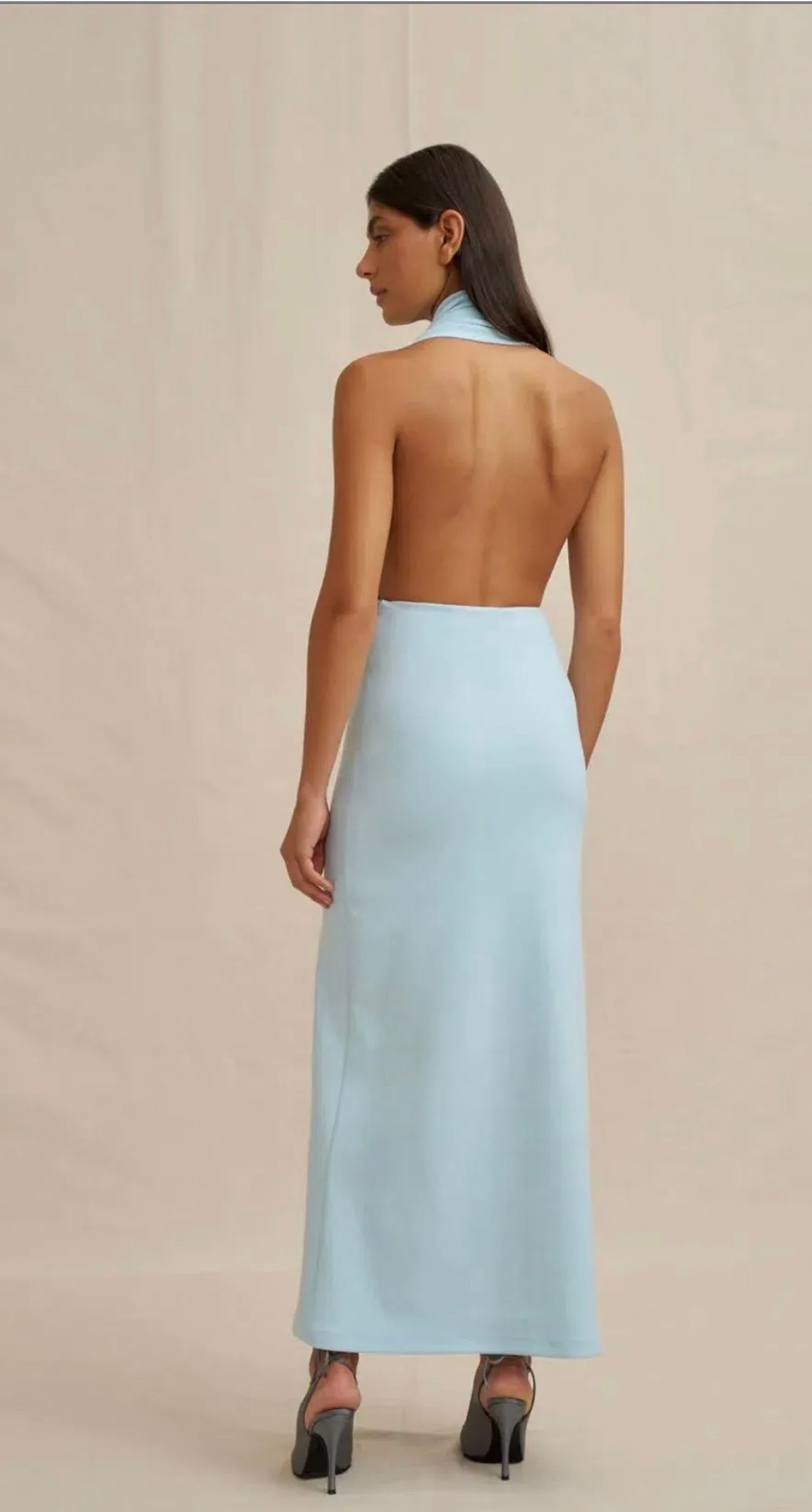 By Johnny Imogen Halter Dress Ice Blue Size 8 - Image 4