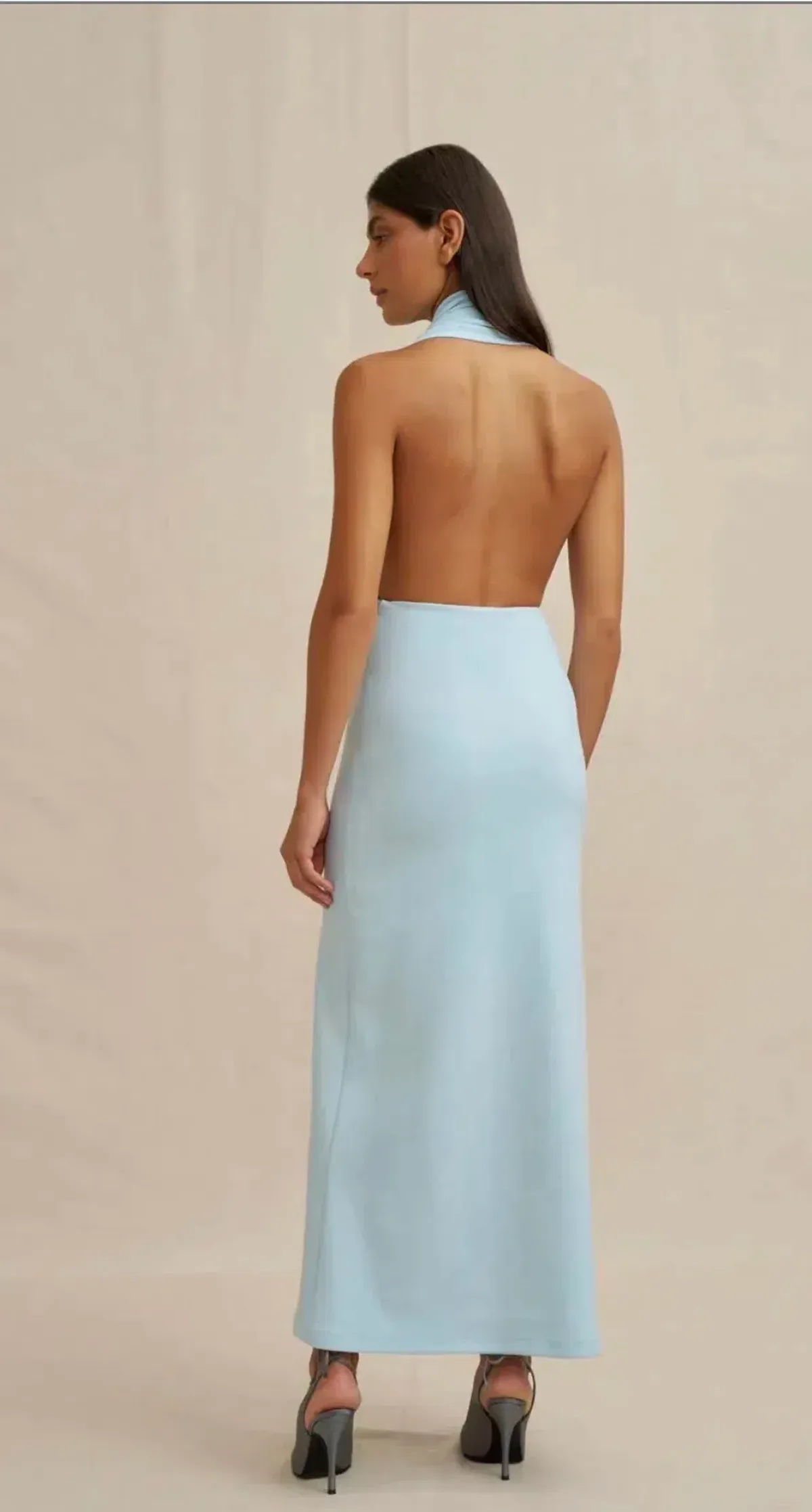 By Johnny Imogen Halter Dress Ice Blue Size 8 - Image 4