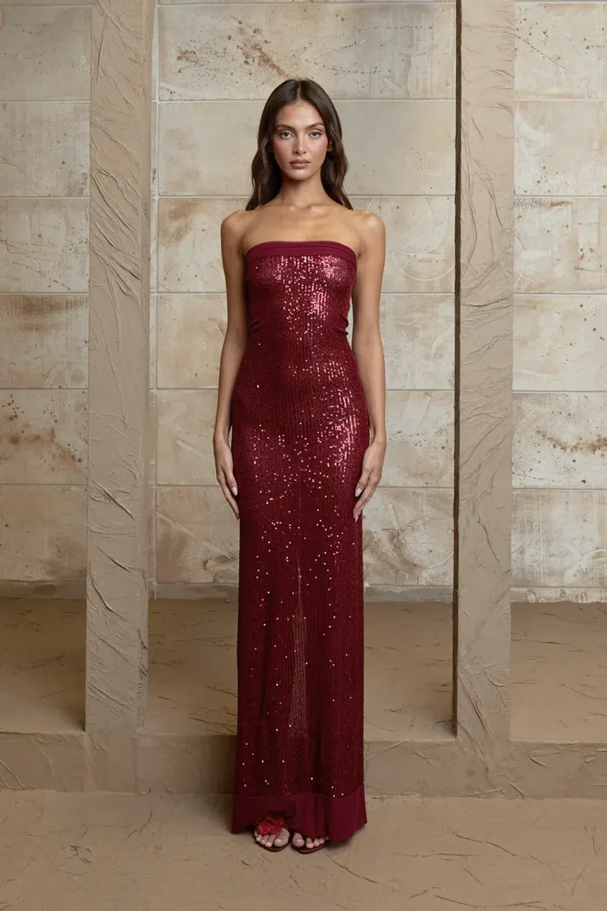 Fait Par Foutch Elizabeth Dress in Ruby Size S / AU 8 - Image 1