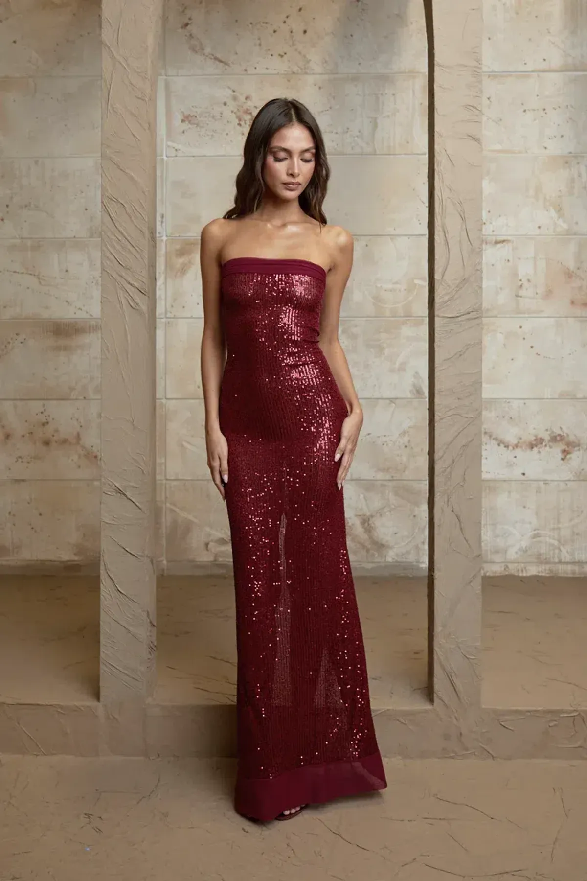 Fait Par Foutch Elizabeth Dress in Ruby Size S / AU 8 - Image 2