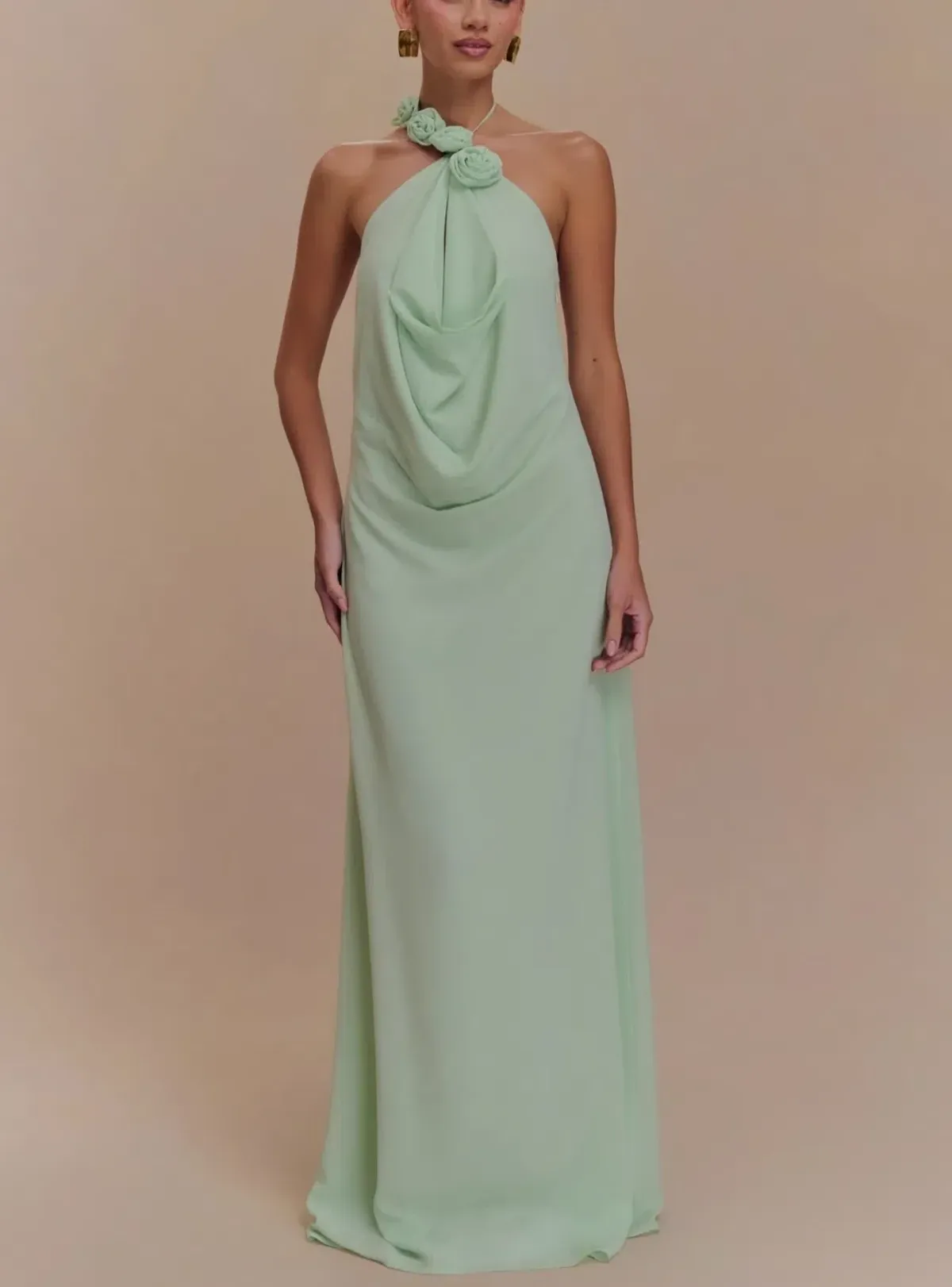 Meshki Rosalia Cowl Neck Maxi Dress size XXS for rent on The Volte - main image