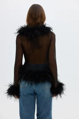 BÜBISH - The Gigi Sheer Feather Blouse for rent on The Volte - image 2
