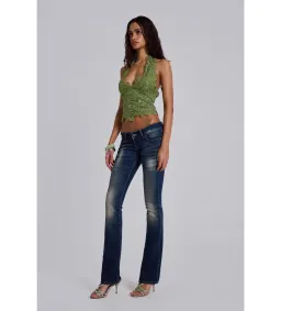 Jaded London Roswen Lace Corset Top in Green Size 6 for rent on The Volte - image 3