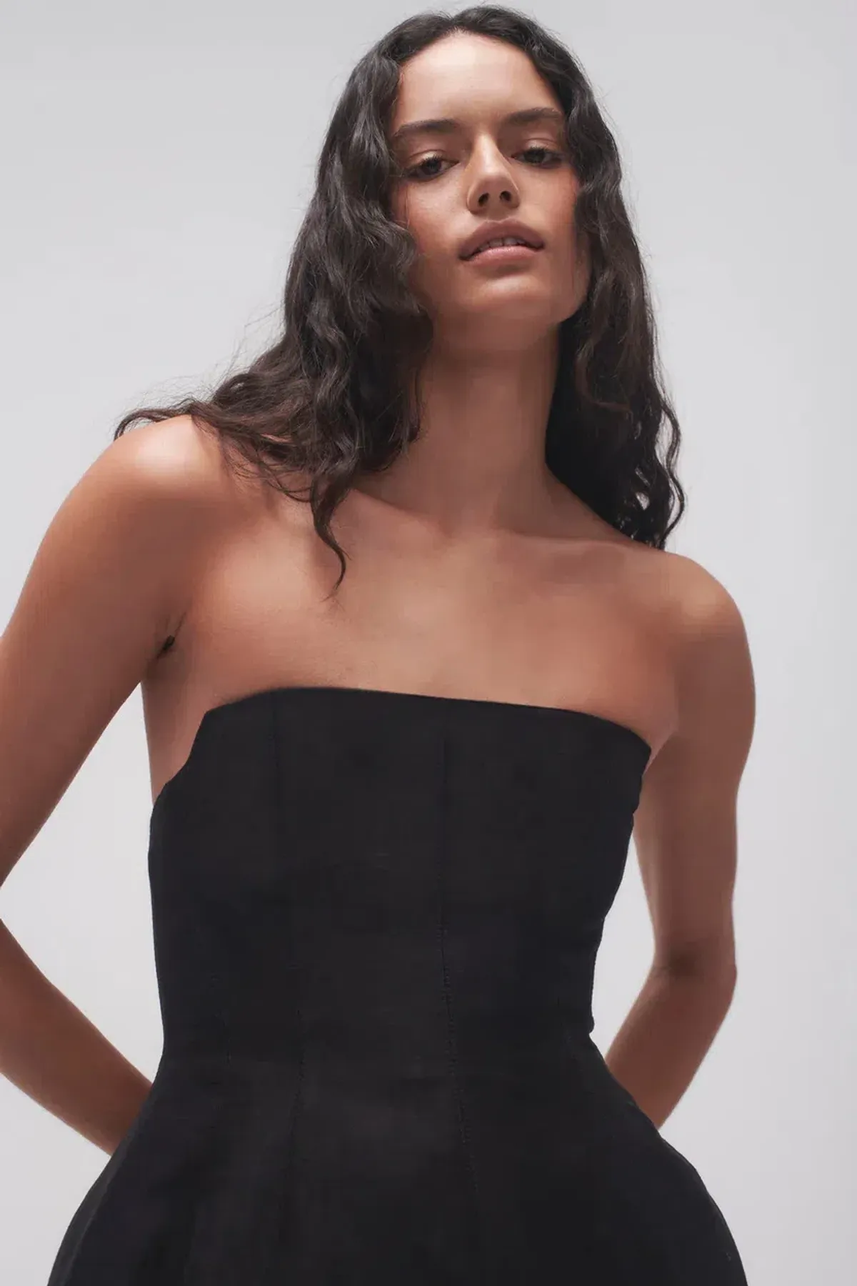 Aje Baret Strapless Mini Dress Black Size 10 - Image 4