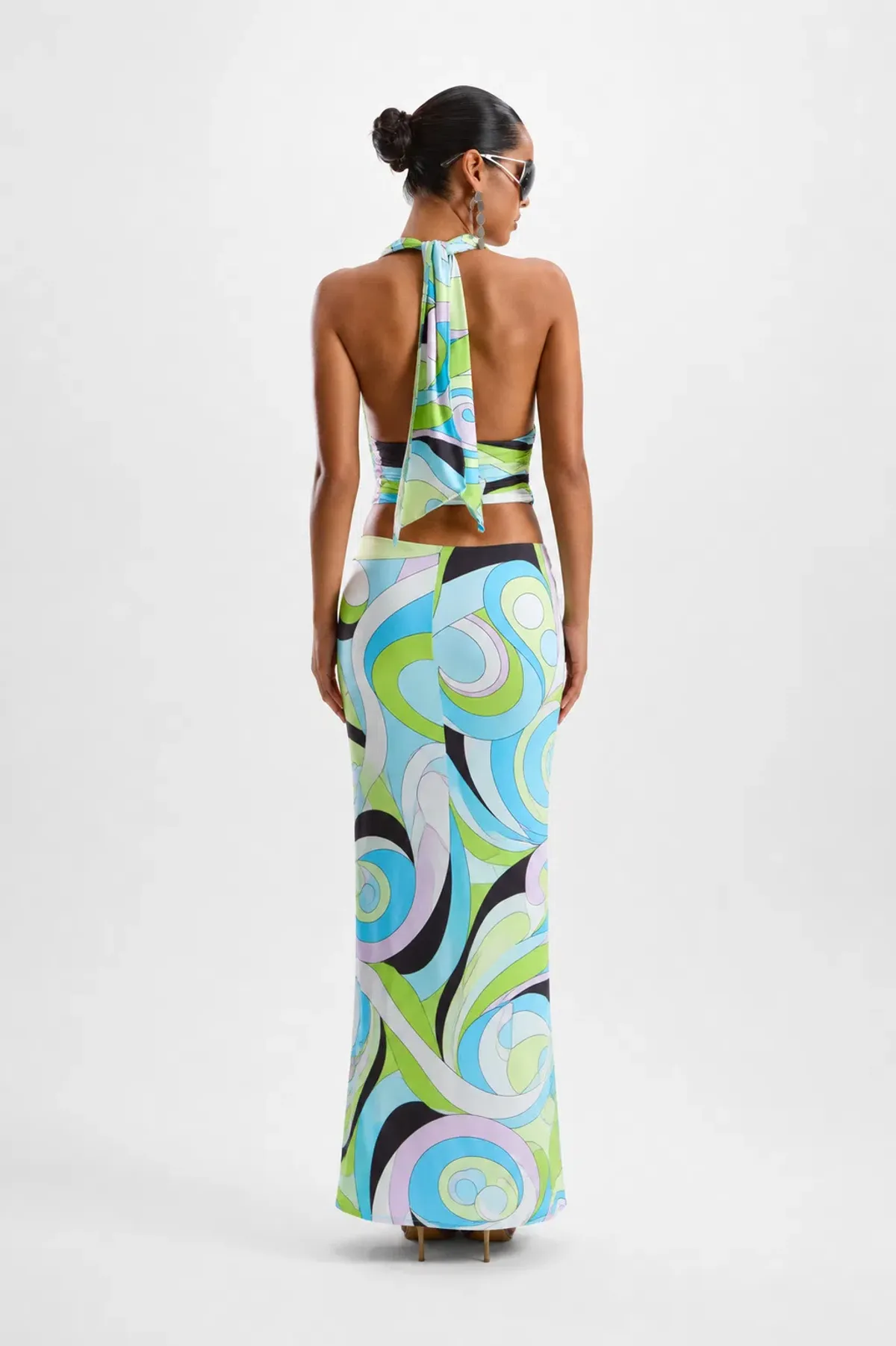 Cin Cin Eleganza Halter Midi Set in Mars Blue Size L / 8-12 - Image 2