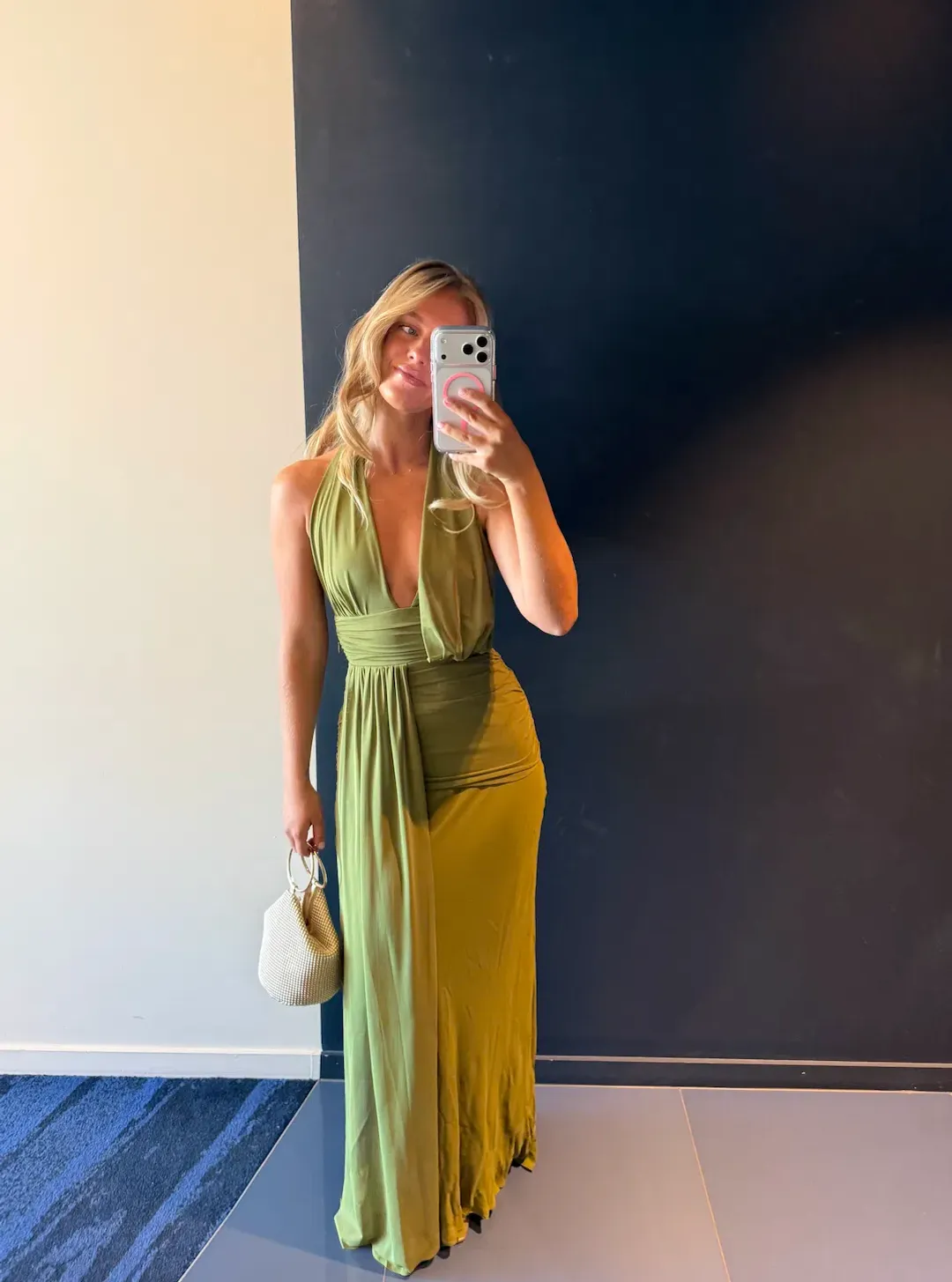 Bec + Bridge Cassis Drape Maxi Dress in Fern (Size 6) for rent on The Volte - main image