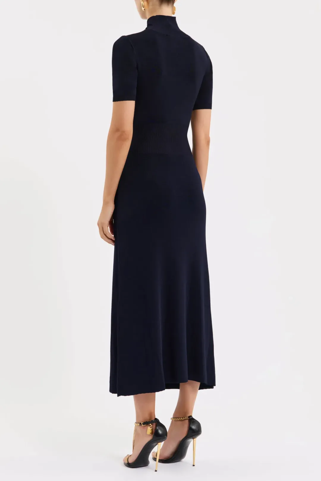 Rebecca Vallance Naila Knit Midi Dress Black Size M for rent on The Volte - main image