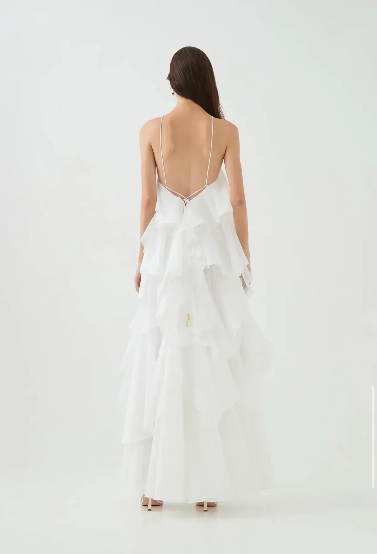 AJE WHITE PANDOREA LAYERED MAXI DRESS - Image 5