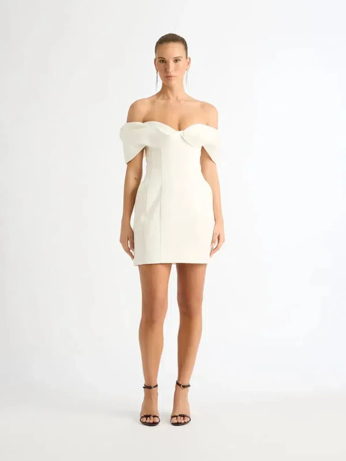 Sheike Nour Cream Mini Dress White Size AU 16 - Image 1