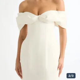 SHEIKE NOUR CREAM MINI DRESS IN WHITE SIZE AU 16 for rent on The Volte - image 3