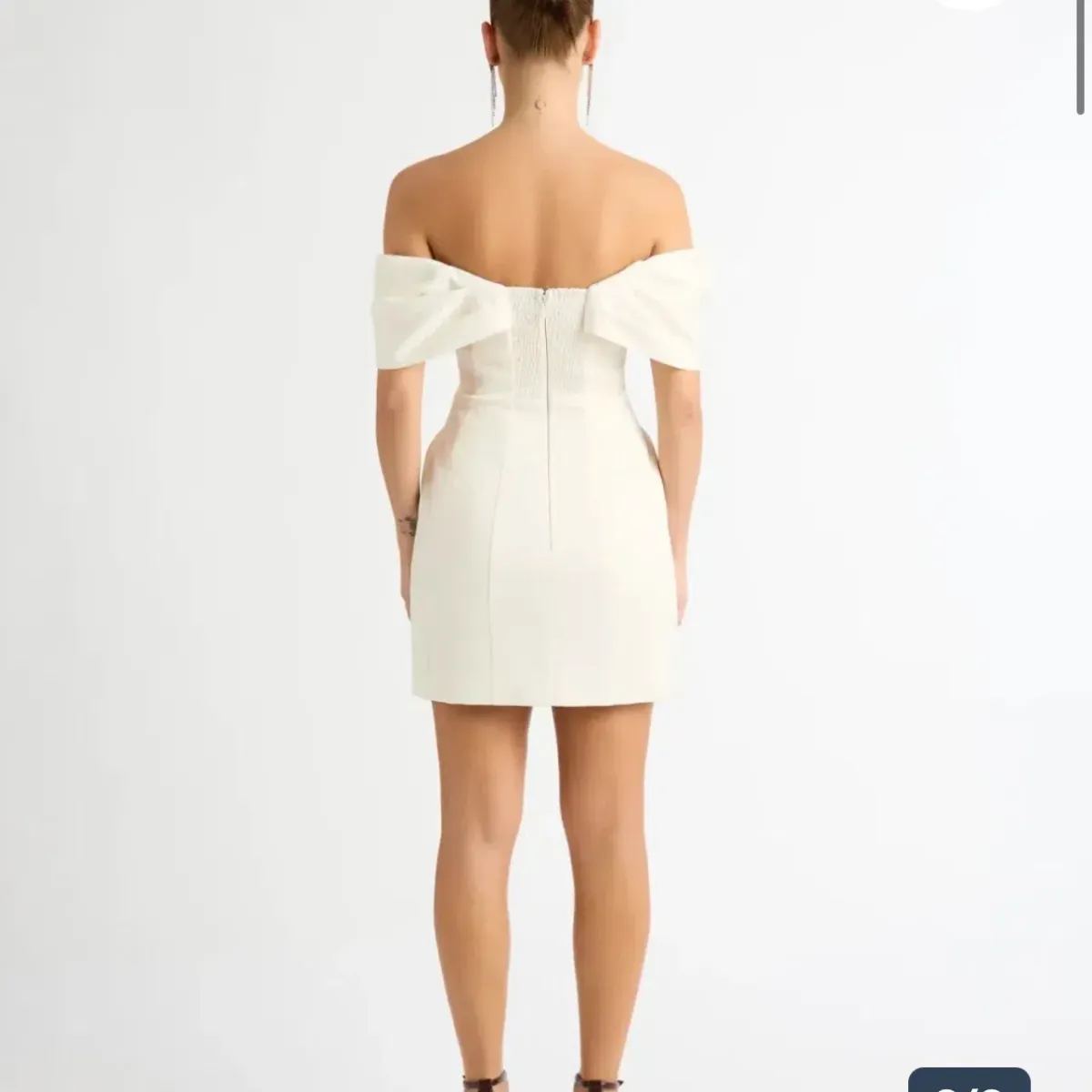 SHEIKE NOUR CREAM MINI DRESS IN WHITE SIZE AU 16 - Image 2