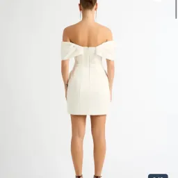 SHEIKE NOUR CREAM MINI DRESS IN WHITE SIZE AU 16 for rent on The Volte - image 2